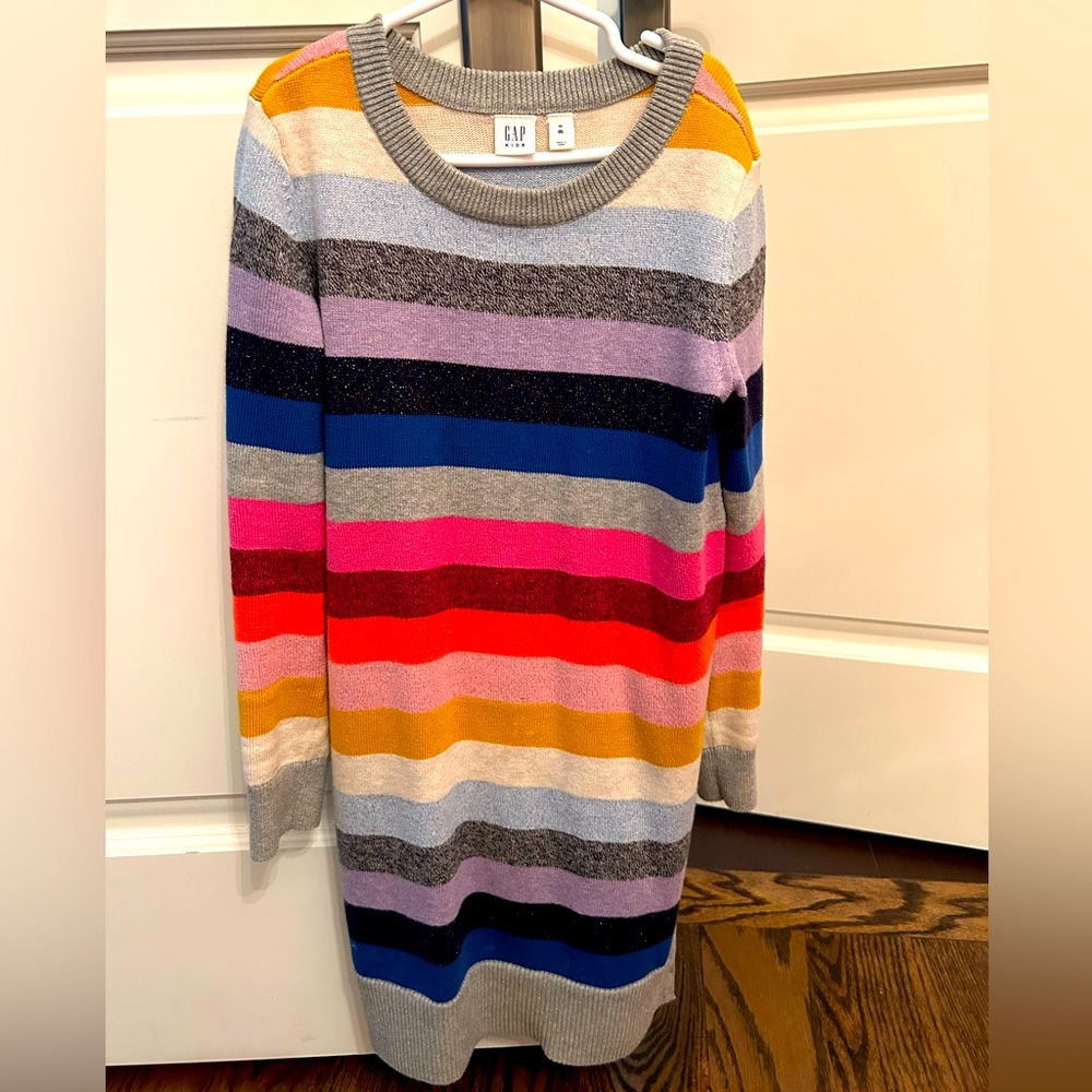 Gap sweater dress with sparkly accents.